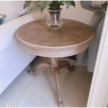 طاولة جانبية خشب طبيعي حفر كلاسيك 8023