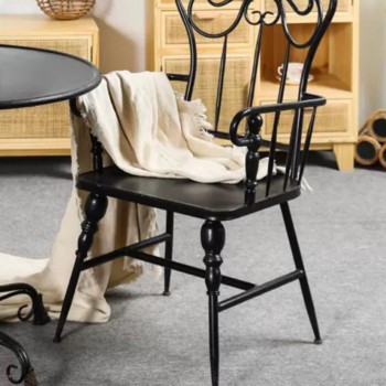 كرسي حديقة معدن مشغول يدويا على طراز الفرنسي  6761