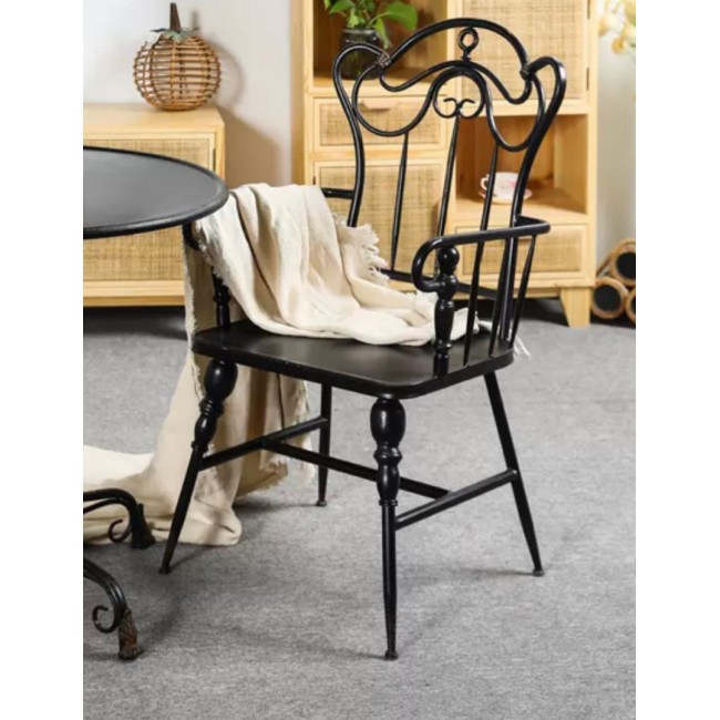 كرسي حديقة معدن مشغول يدويا على طراز الفرنسي  6761
