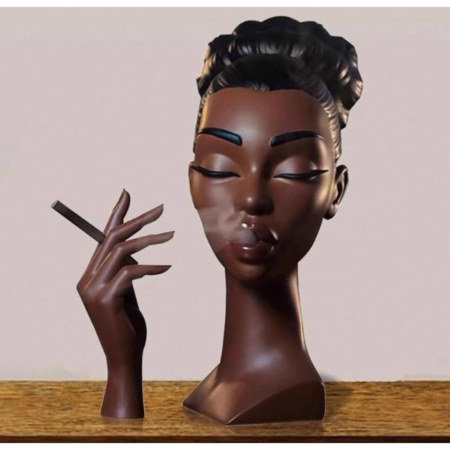 مبخرة على شكل رأس امرأة مصنوعة من راتنج L7991