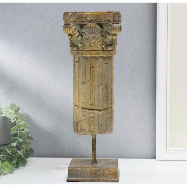 تحفة عمود رماني ذهبي معتق مثالي ديكور منزل 7041