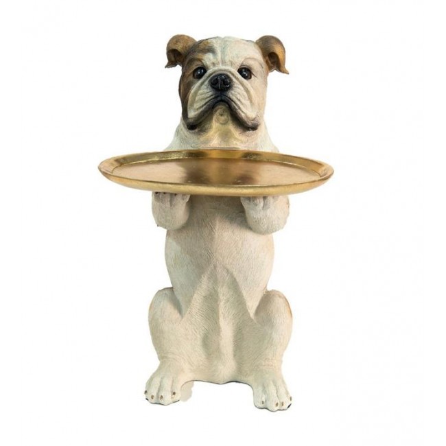 تحفة كلب مع صينية أرتفاع 48سم 7038 تحفة كلب مع صينية أرتفاع 48سم 7038