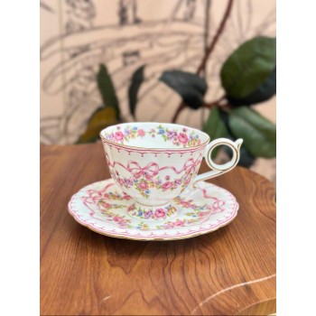 كوب وصحن شاي انجليزي سيرميك فاخر L7980