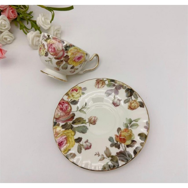 طقم فنجان قهوة مورد سيراميك فاخر  12 قطعة 7986