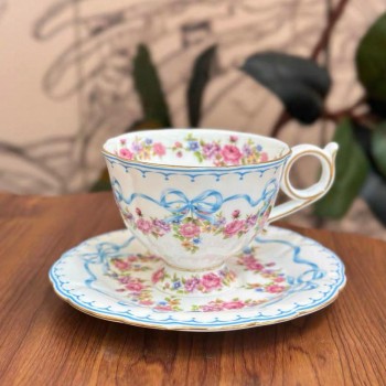 كوب وصحن شاي انجليزي سيرميك فاخرL7979