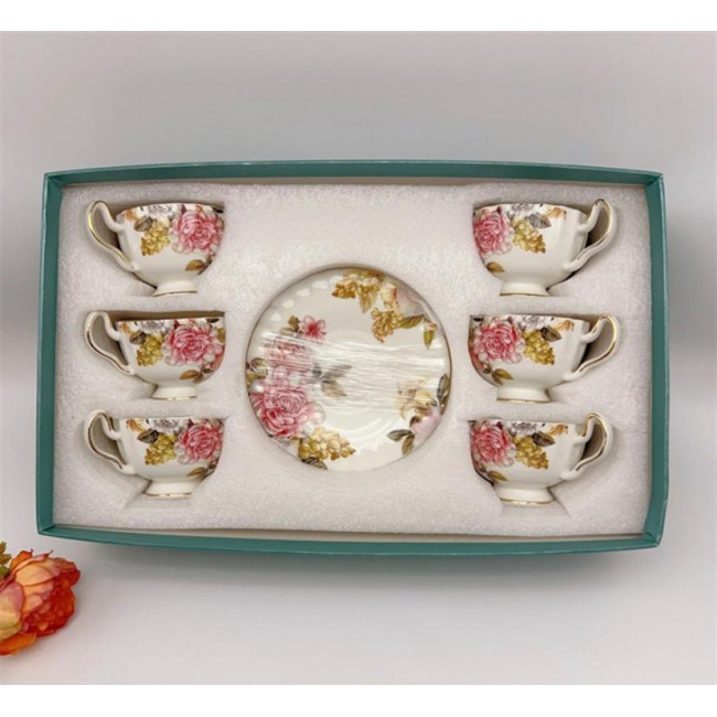 طقم فنجان قهوة سيراميك فاخر 12قطعةL7985