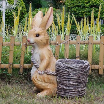 تحفة أرنب وسله فايبر مثالي للحديقة خارجية 6045