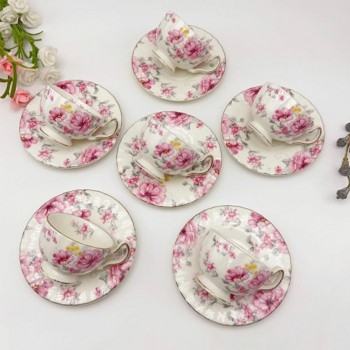 طقم فنجان قهوة سيراميك فاخر 12قطعة 7985