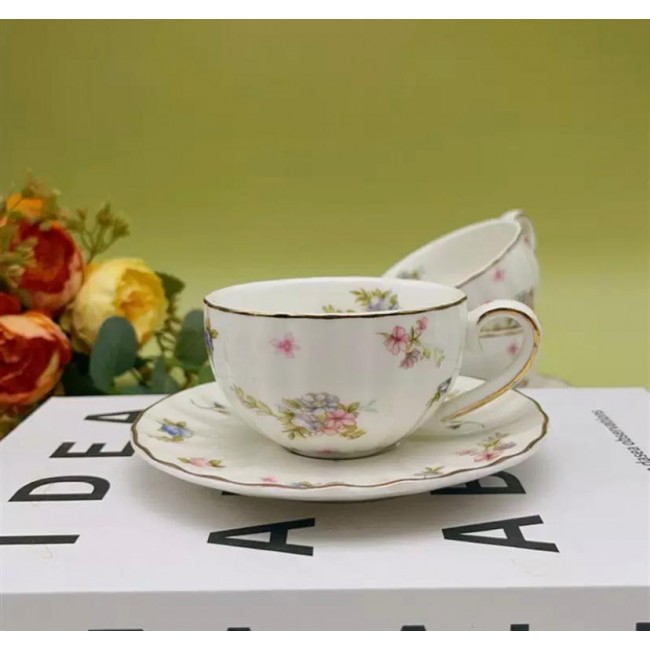 طقم فنجان قهوه تركيه مورد سيراميك 12 قطعة  L7981