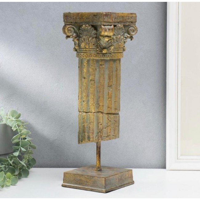 تحفة عمود رماني ذهبي معتق مثالي ديكور منزل 7041