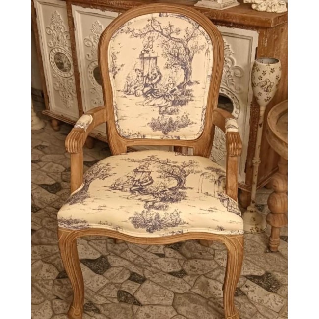 كرسي مصنوع من خشب البلوط وأجود أنواع الأقمشة فنتيج ستايل11