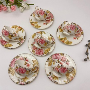 طقم فنجان قهوة سيراميك فاخر 12قطعةL7985