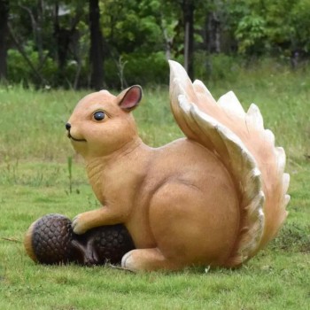 تحفة سنجاب وثمرة صنوبر فايبر مثالي حديقة خارجية حجم كبير برتفاع 64سم  6015