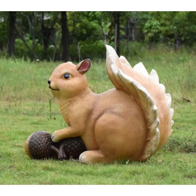 تحفة سنجاب وثمرة صنوبر فايبر مثالي حديقة خارجية حجم كبير برتفاع 64سم  6015