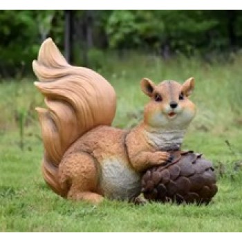 تحفة سنجاب فايبر للحديقة الخارجية انيقه حجم صغير برتفاع  46سم 6014