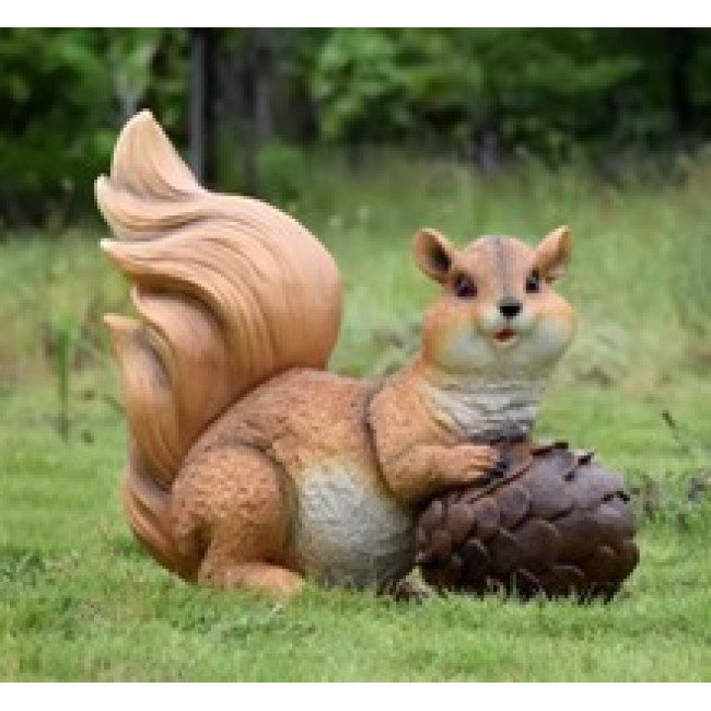 تحفة سنجاب فايبر للحديقة الخارجية انيقه حجم صغير برتفاع  46سم 6014