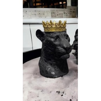 تحفة رأس نمر متوج مكتبي فايبر انيق 7013