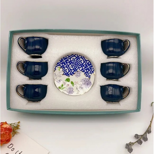 طقم كوب شاي سيراميك فاخر 7984 طقم كوب شاي سيراميك فاخر 7984