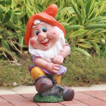 تحفة قزم سنو وايت فايبر مثالية للحديقة الخارجية برتفاع 43سم -6041