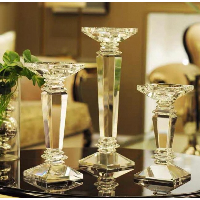 طقم شمعدان زجاجي فاخر   7917