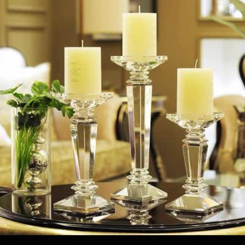 طقم شمعدان زجاجي فاخر   7917