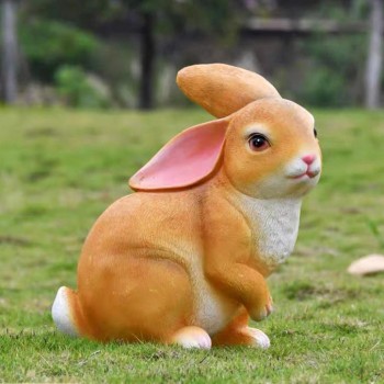 تحفة أرنب فايبر مثالي للحديقة خارجية برتفاع 42سم 6008