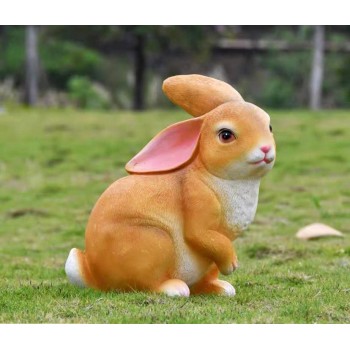 تحفة أرنب فايبر مثالي للحديقة خارجية برتفاع 42سم 6008