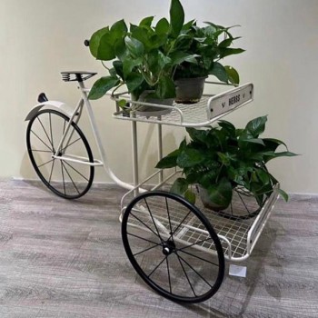 ديكور حامل نباتات بتصميم سيكل معدن بستايل ريفي 6764