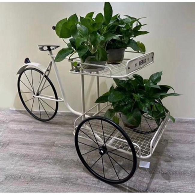 ديكور حامل نباتات بتصميم سيكل معدن بستايل ريفي 6764