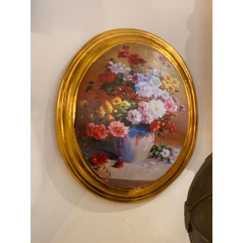 لوحة جداري مطبوع كانفس باطار ذهبي خشب 6942