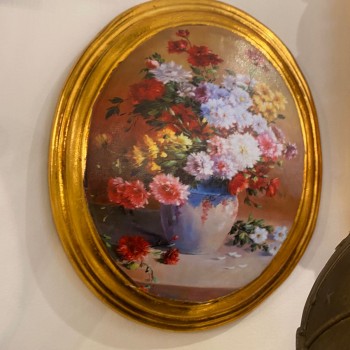 لوحة جداري مطبوع كانفس باطار ذهبي خشب 6942