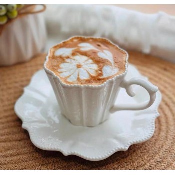 كوب وصحن سيراميك بتصميم فرنسي راقي 7173