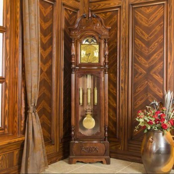 ساعة أرضية ميكانيكية من خشب زان طبيعي بتصميم اوربي كلاسيك 8058