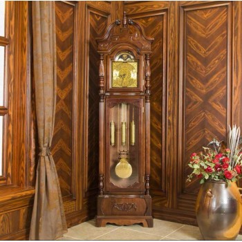 ساعة أرضية ميكانيكية من خشب زان طبيعي بتصميم اوربي كلاسيك 8058