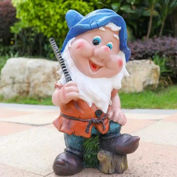 تحفة قزم سنو وايت فايبر  للحديقة خارجية برتفاع 40سم  6039