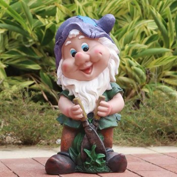 تحفة قزم سنو وايت فايبر للحديقة الخارجية برتفاع 42سم 