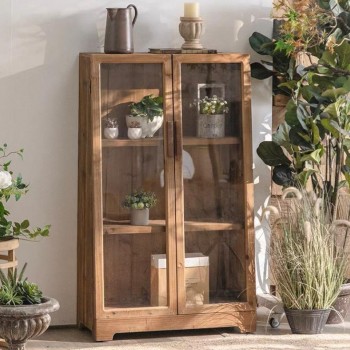 كونسول جداري بأرفف  خشب طبيعي تصميم ريفي أوربي 8123