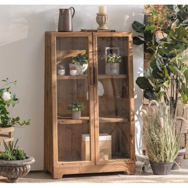 كونسول جداري بأرفف  خشب طبيعي تصميم ريفي أوربي 8123