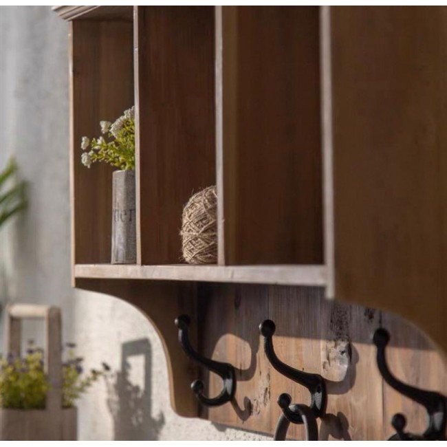 رف جداري خشب طبيعي بتصميم أوربي ريفي -8132