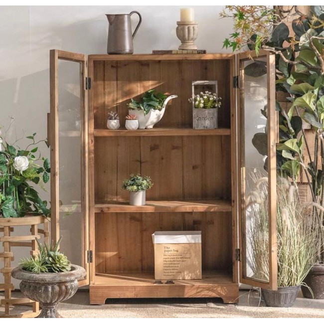 كونسول جداري بأرفف  خشب طبيعي تصميم ريفي أوربي 8123