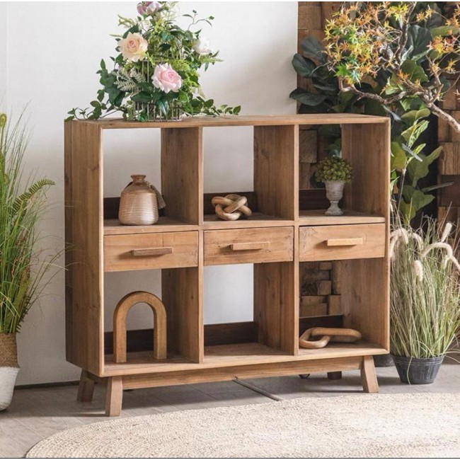 كونسول خشب طبيعي جداري بتصميم ريفي أوربي مثالي لديكور المنزل 8124