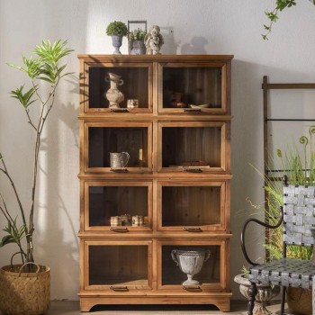 كونسول جداري خشب طبيعي بتصميم ريفي أوربي 8132 