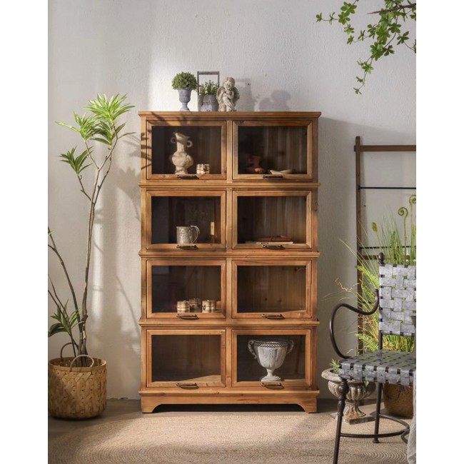 كونسول جداري خشب طبيعي بتصميم ريفي أوربي 8132 