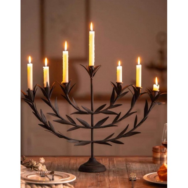 شمعدان معدن معتق بتصميم أوربي كلاسيك 8060