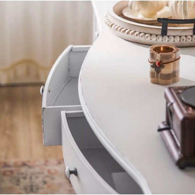 كونسول أبيض معتق معدن عالي الجودة مثالي للمدخل على الطراز الأمريكي القديم L8107