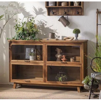 كونسول جداري من خشب طبيعي بتصيم ريفي أوربي ملائم لديكور المنزل 8130