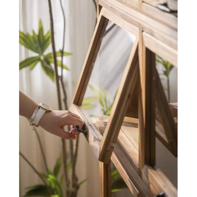 كونسول جداري خشب طبيعي بتصميم ريفي أوربي 8132 