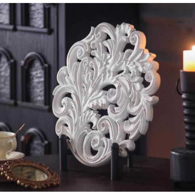 ديكور خشب أبيض معتق مكتبي بتصميم فرنسي 8111