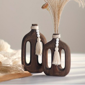 طقم فازه خشب تصميم بوهيمي لترتيب زهور 8151