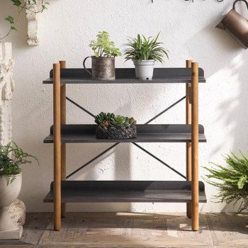 أرفف أرضية خشب بتصميم ريفي أوربي L8088